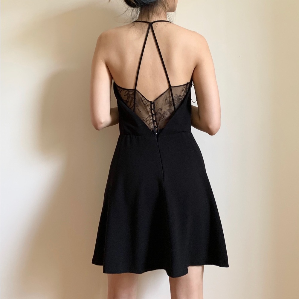 Glam open-back lace dress